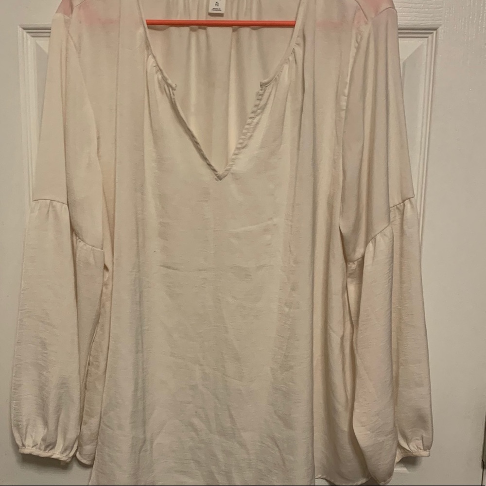 Old Navy Silk Off White Blouse - XL